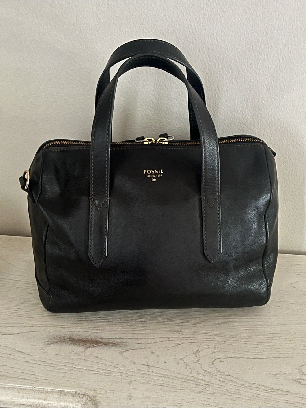 Fossil Sydney Satchel Bag With Optional Crossbody Strap Black Soft Leather - Picture 2 of 14